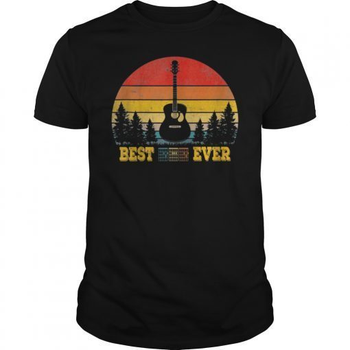 Best Guitar Dad Ever T-Shirt Music Vintage Fathers Day Gifts