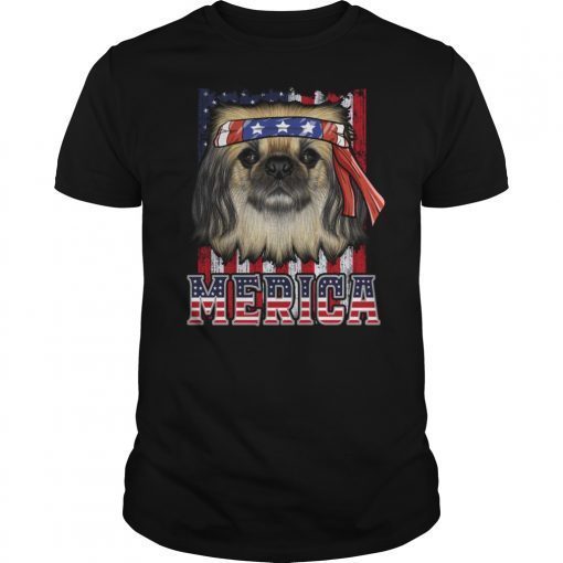 Brittany Spaniel American Flag Shirt USA Patriotic Dog Gift T-Shirt