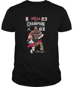 Bulls 23 Champion 6X Michael Jordan signature shirt
