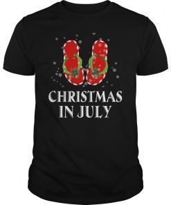 Christmas In July Santa Flip Flop Summer Xmas Gift Shirt