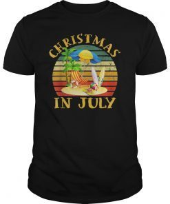 Christmas in July Hawaiian Vintage T-shirt Summer Gift