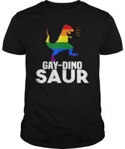 Cute Gay Dinosaur TShirt LGBT Rainbow Lesbian Pride Gifts Tee Shirt