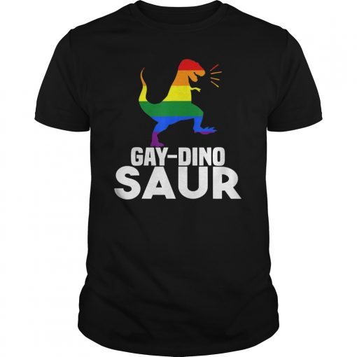 Cute Gay Dinosaur TShirt LGBT Rainbow Lesbian Pride Gifts Tee Shirt