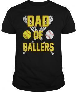 Dad of Ballers Funny Baseball Softball Gift from Son T-Shirt