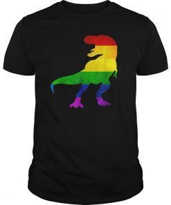 Dino Pride Rainbow Flag Dinosaur T-Shirt LBGT Month Gifts