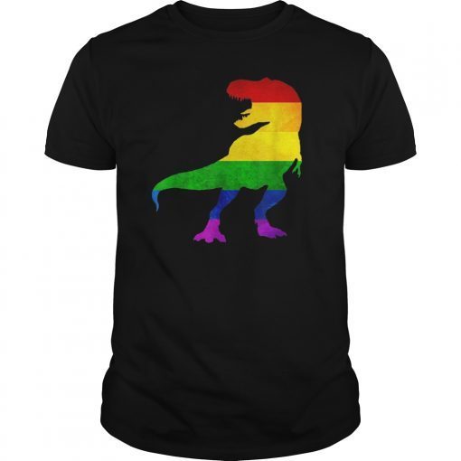 Dino Pride Rainbow Flag Dinosaur T-Shirt LBGT Month Gifts