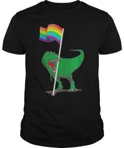 Dinosaur Lgbt Flag Shirt Funny Gay Pride Rainbow Flags Tee