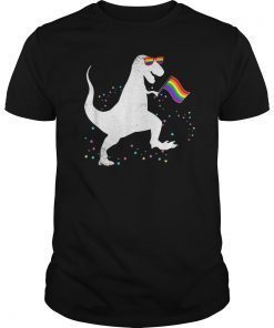 Dinosaur Lgbt Flag Shirt Funny Gay Pride Rainbow Flags Tee Shirt