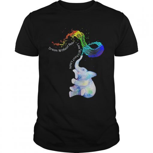 Dream Without Fear Love Without Limits Elephant LGBT 2019 T-Shirt