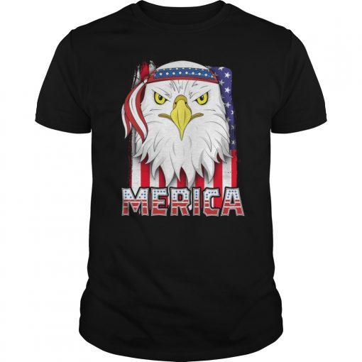 Eagle Mullet T Shirt 4th of July American Flag Merica USA