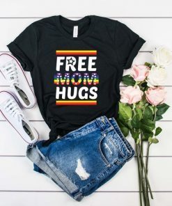 FREE Mom HUGS Glitter Heart Rainbow Custom Vinyl T-shirts