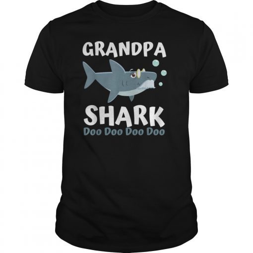 Fathers Day Gift from Wife Kids Baby Grandpa Shark Doo Doo T-Shirt