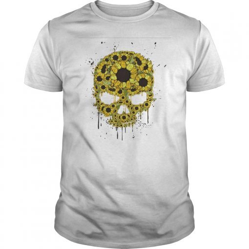 Floral Hippie Sunflower Skull T-Shirt