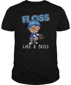 Floss Like a Boss Tee Shirt Baseball Pitcher 4th of July