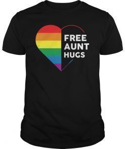 Free Aunt Hugs Rainbow Heart T-SHIRT