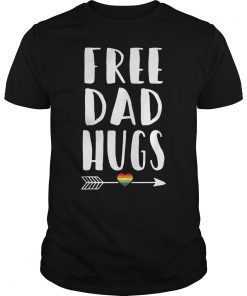Free Dad Hugs Cute Dad LGBT Gay Pride Rainbow TShirt