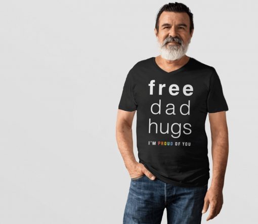 Free Dad Hugs Shirt , LGBT Dad Tshirt, gay ally t shirt, lgbt pride week shirt for men, gay parent pride tee, trans pride, lgbtq dad gift