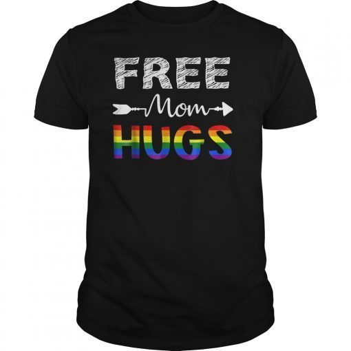 Free Mom Hugs Tee Shirt for Women Rainbow Gay Pride