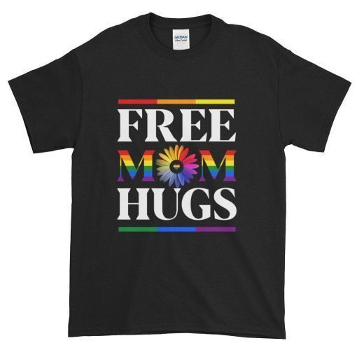 Free Mom Hugs Tee Shirts LGBT Rainbow Heart Tee shirt LGBT Mom Love