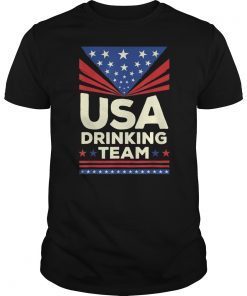 Funny 4th of July USA Drinking Team Vintage T-Shirt