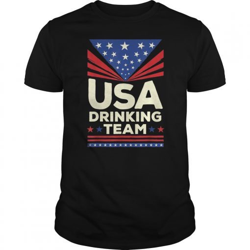 Funny 4th of July USA Drinking Team Vintage T-Shirt