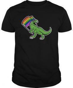 Funny Dinosaur Rainbow Flag Gay Pride LGBT Awareness Gift T-Shirts