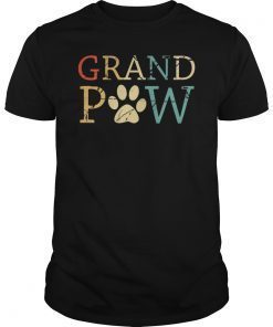 Funny Dog Shirt Grand Paw Doggy Puppy Lover Grandpa Vintage