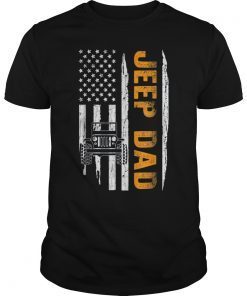 Funny Jeep-Dad American Flag Jeeps T-shirt Jeeps Offroad T-Shirt