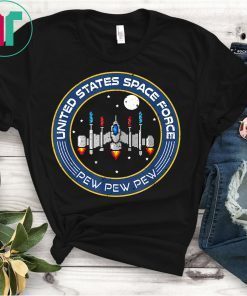 Funny Space Force 8 bit retro game style Spaceship T shirt