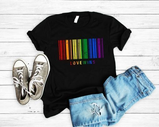 Gay Pride Rainbow Barcode T-shirt LGBTQ Pride Shirt LGBT Support Shirt