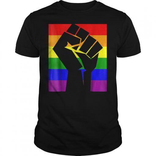 Gay Pride T-Shirt Resist Fist Rainbow Flag LGBTQ TShirts