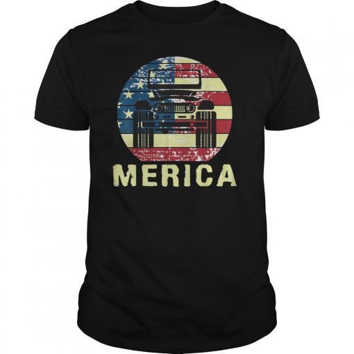 Gift Merica Jeep American flag tshirts