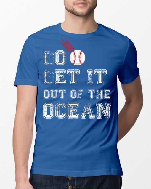 Go Get It out of the Ocean Max Muncy Blue T-Shirt