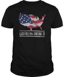 God Bless America Flag Patriotic 4th of July USA Fourth T-Shirt