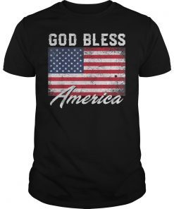 God Bless America USA Flag 4th of July Patriotic T-Shirt