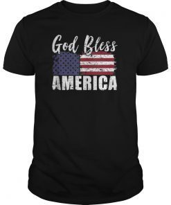 God Bless America USA Flag 4th of July Patriotic Tee Shirt