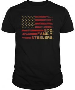 God Family Steelers Pro Us Flag Shirt Father's Day Dad Gift T-Shirt