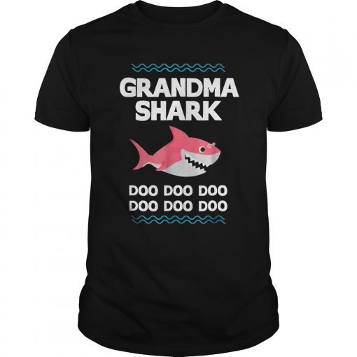 Grandma Shark Tee Shirts Doo Doo Grandpa Mommy Daddy Tee