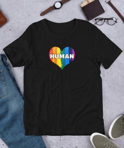 HUMAN Flag LGBT Gay Pride Month Transgender Unisex T-Shirt