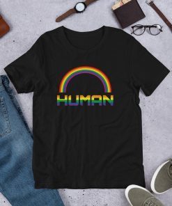 Human Flag LGBT Gay Pride Month Transgender T-Shirt Vintage Human Flag Shirt Gift For Lgbt
