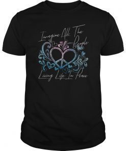 Imagine Hippie People Living Life in Peace and Love Tee Shirt