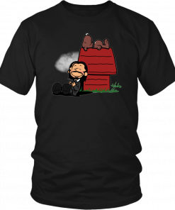 JOHN WICK AND DOG IN THE STYLE OF PEANUTS CHARLIE BROWN AND SNOOPY SHIRT