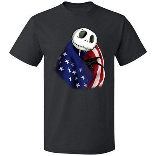 Jack Skellington American Flag 4th of July Unisex T-Shirt