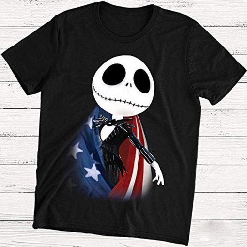 Jack Skellington American Flag 4th of July T-Shirt