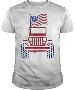 Jeeps 4th of July American T-shirt USA Pride Flag Funny Gift
