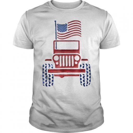 Jeeps 4th of July American T-shirt USA Pride Flag Funny Gift