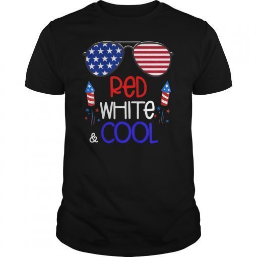 Kids Boys 4th Of July Red White And Cool Patriotic Stars Stripes T-Shirt