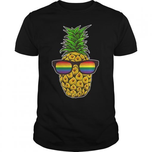 LGBT Funny Gay Pride Pineapple Gift Rainbow Flag T-Shirt