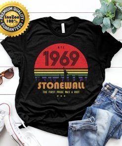 LGBT Gay Pride 50th Anniversary Stonewall NYC 1969 Vintage T-Shirt Pride Shirt 50th Anniversary Stonewall 1969 Was A Riot LGBTQ Unisex Tee
