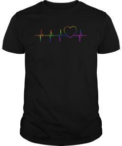 LGBT Heartbeat EKG Shirt Gay Lesbian gift